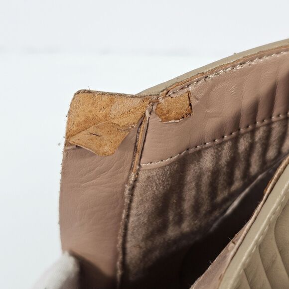 Zac Zac Posen Tanesha Block Heel Ankle Boots Taupe Beige Leather Size 10M - Picture 8 of 10